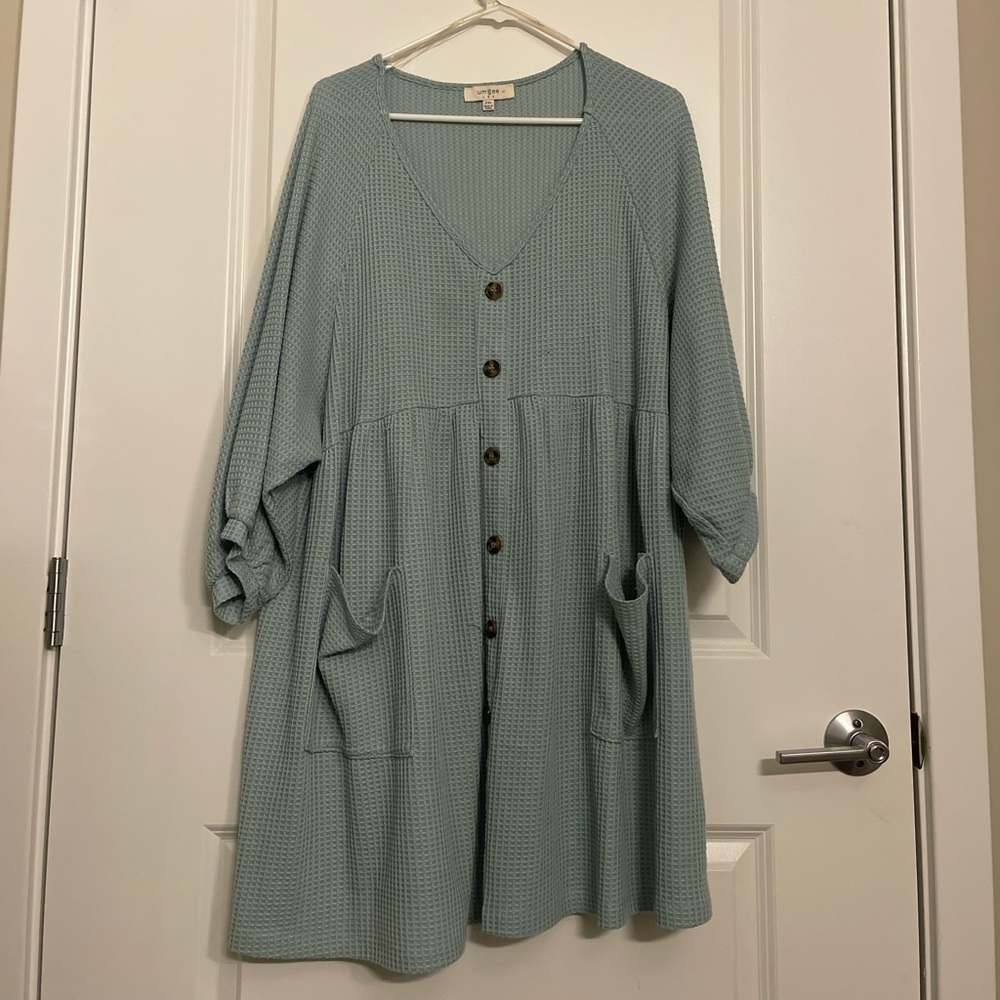 Teal plus size dress